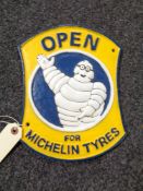 A metal Michelin tyres plaque