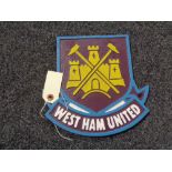 A metal West Ham plaque