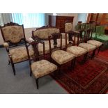 A nine piece Victorian mahogany drawing room suite CONDITION REPORT: Settee,