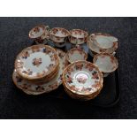 A tray of thirty-four piece Staffordshire china tea set