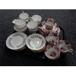 A tray of twenty piece Paragon Olympus china tea set together with six Oriental pattern trios