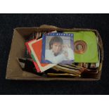 A box of vinyl 45 singles, Diana Ross, Bee Gees,