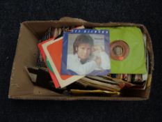 A box of vinyl 45 singles, Diana Ross, Bee Gees,