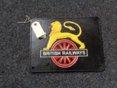 A metal British Railways plaque