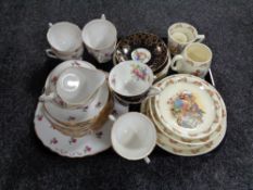 A tray of Doulton bunnykins china, twenty one piece Colclough china tea service,