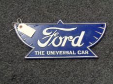 A metal Ford plaque