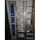 An aluminium triple section ladder