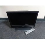 A Sony Bravia 20 inch lcd tv with remote