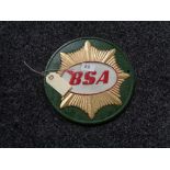 A metal BSA plaque