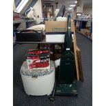 A loom storage stool together with an electrolux vac and boxed Dirt Devil handy 150 vac
