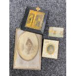 Four small pictures, early 20th century frames,