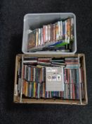 A crate of cds, dvd box sets, computer games, PS3,