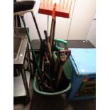 A garden trolley of garden tools inc.