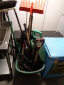 A garden trolley of garden tools inc.