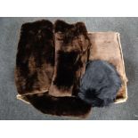 Box of fur and synthetic fur coats etc