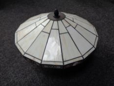 A leaded glass light fitting