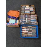 Four boxes of CDs, DVDs,