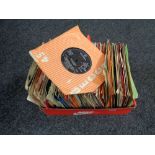 A box of vinyl 45's,