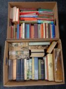A box of twentieth century hardbacked books, novels, Robin hood,