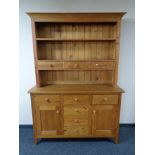 A contemporary pine kitchen dresser