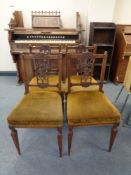 Four Edwardian mahogany dining chairs