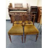 Four Edwardian mahogany dining chairs