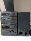 A JVC hifi with speakers
