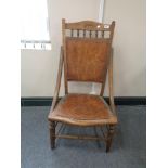 An Edwardian beech side chair