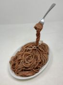 Geoffrey Rose for Frozen Moments - Spaghetti with fork, circa 1980, height 21 cm.