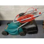 A Bosch Rotak E20C electric mower with grass box