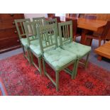 Six painted pine kitchen chairs