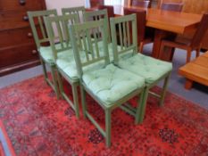 Six painted pine kitchen chairs