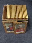 A box of eighteen gilt framed colour prints depicting Royalty of Europe in military dress