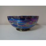 A large Maling lustre bowl modelled with tall ships and birds,
