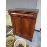 A Victorian mahogany side cabinet CONDITION REPORT: 91cm wide by 53cm deep by 113cm