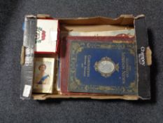A box of Royal Family memorabilia, goblets, 1937 London News coronation edition,