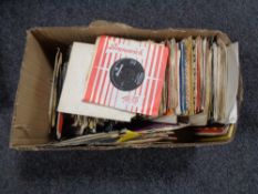 A box of vinyl 45 singles, Diana Ross, Bee Gees,