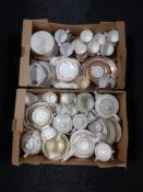 Two boxes of antique and later tea china