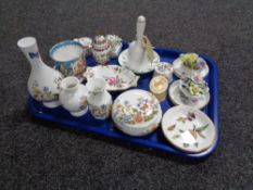 A tray of cabinet china, Royal Crown Derby,