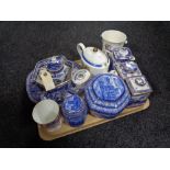 A tray of assorted Ringtons china to include caddies, bowl,