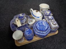 A tray of assorted Ringtons china to include caddies, bowl,