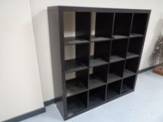 A set of Ikea cube shelves