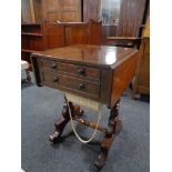 A Regency mahogany two drawer work table