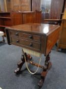 A Regency mahogany two drawer work table