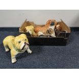 A box of a quantity of animal ornaments,