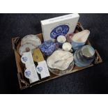 A box of Ringtons and Maling china