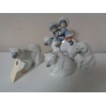 Four Lladro figures - Polar bears