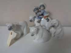 Four Lladro figures - Polar bears