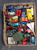 A box of mid century and later die cast vehicles - Dinky, Joes Car, Man from Uncle corgi,