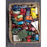 A box of mid century and later die cast vehicles - Dinky, Joes Car, Man from Uncle corgi,